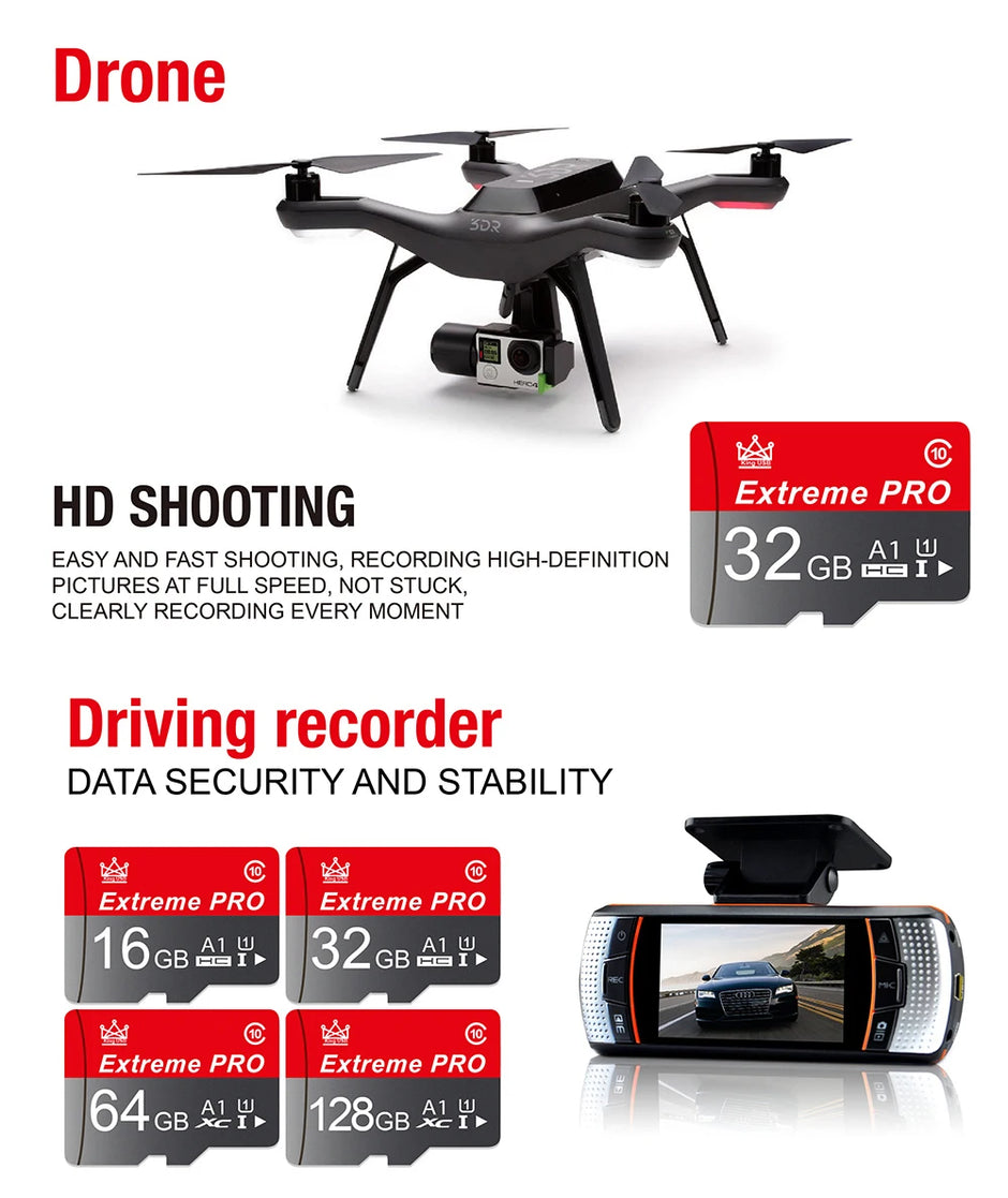 Original Memory Card 64GB 32GB 16GB Extreme Mini SD Card  A1 U1 CLASS10 Flash Card TF Card 128GB 256GB For mobile phone