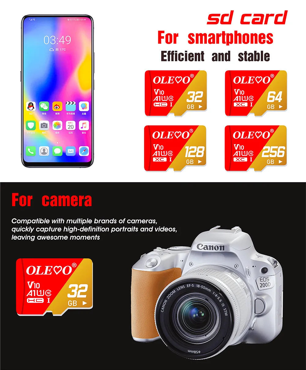 Original Class 10 Memory Card EVO+ EVO Plus 256GB 128GB 64GB 16GB Mini SD card 32GB TF Card cartao de memoria for Mobile Phone