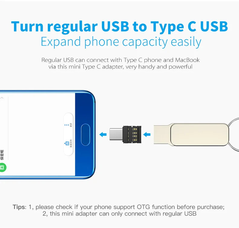 DM AD011 MINI TYPE-C Adaptor OTG function Turn normal USB into TYPE C USB flash drive