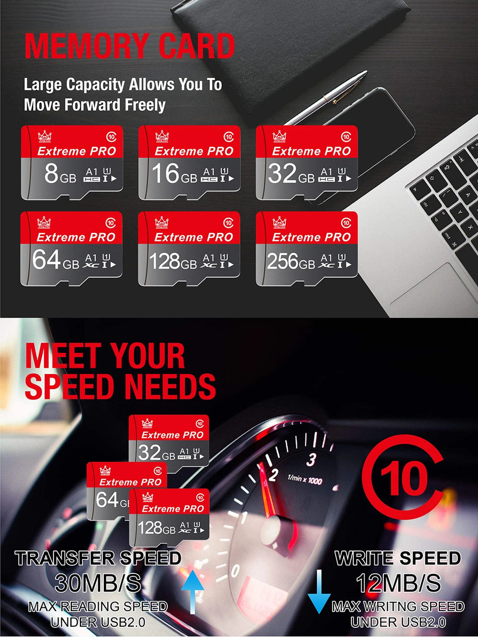 Original Memory Card 64GB 32GB 16GB Extreme Mini SD Card  A1 U1 CLASS10 Flash Card TF Card 128GB 256GB For mobile phone