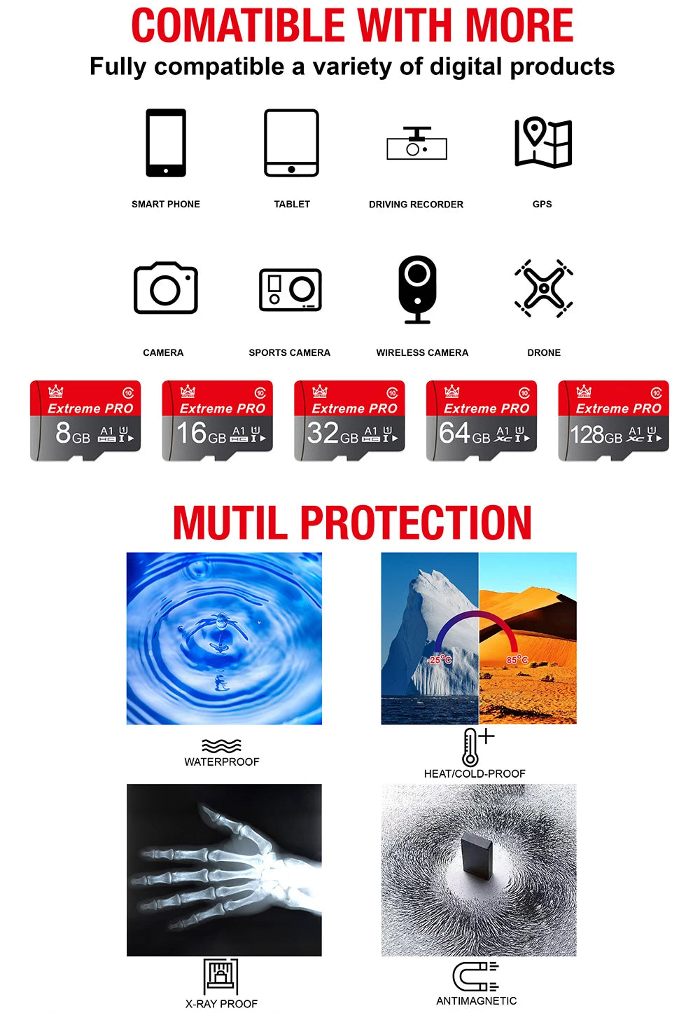 Original Memory Card 64GB 32GB 16GB Extreme Mini SD Card  A1 U1 CLASS10 Flash Card TF Card 128GB 256GB For mobile phone