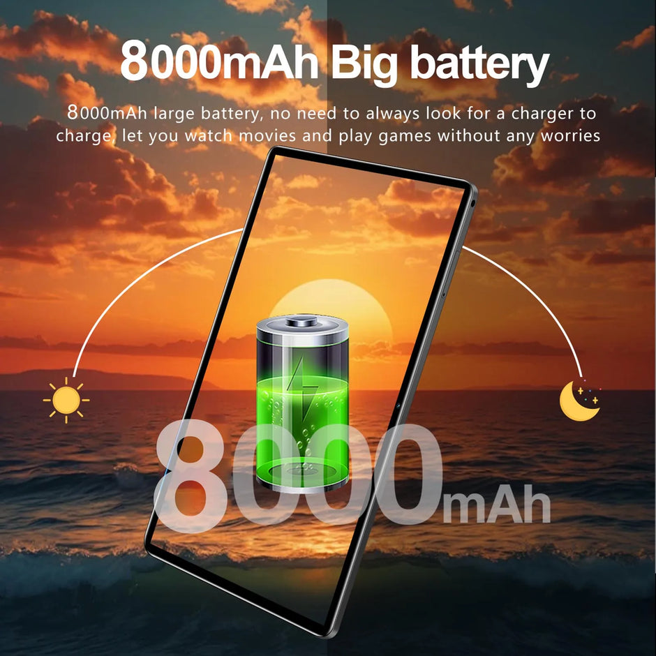 10inch Tablets High-Clear 1960*1200 Dual Camera 8-Core Processor Android 14 Tablets for Home Office Meetings 8GB+256GB