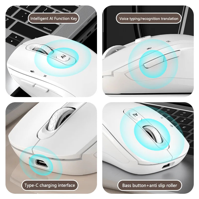 Xiaomi Intelligent Mouse Wireless Bluetooth Dual Mode Mute Rechargeable Mouse Voice Typing Translation Writing Office Universal