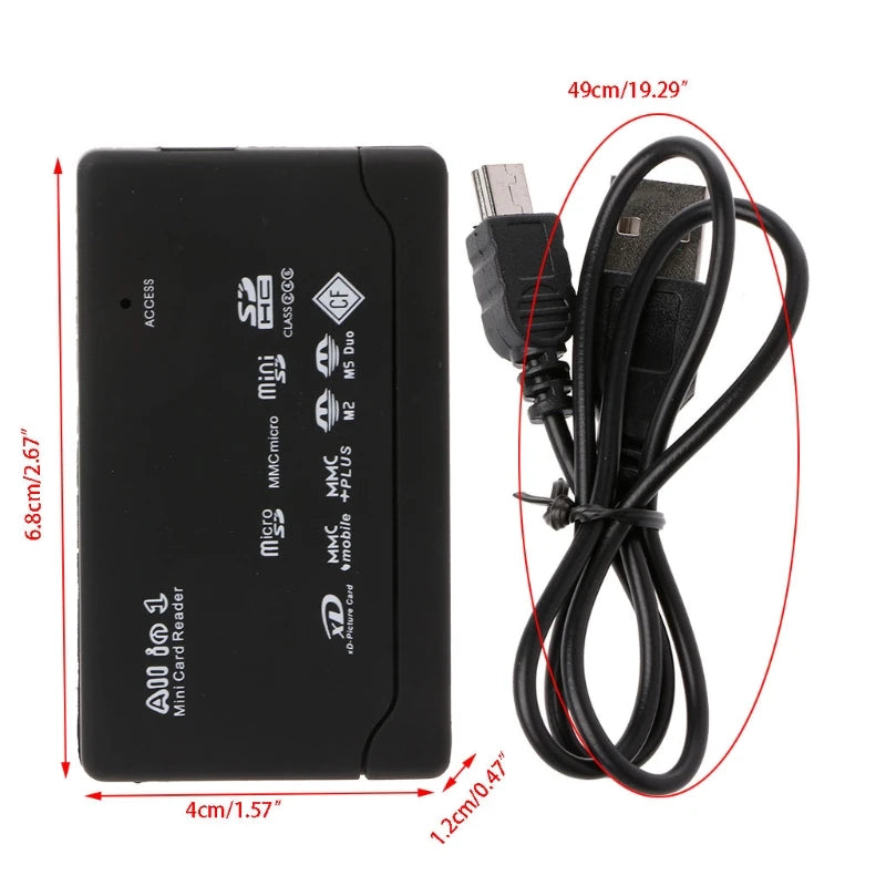 For 21 Kinds Of Memory Card Reader For USB External Mini SDHC M2 MMC XD CF Read And For Write Flash Memory Card Dropshipping