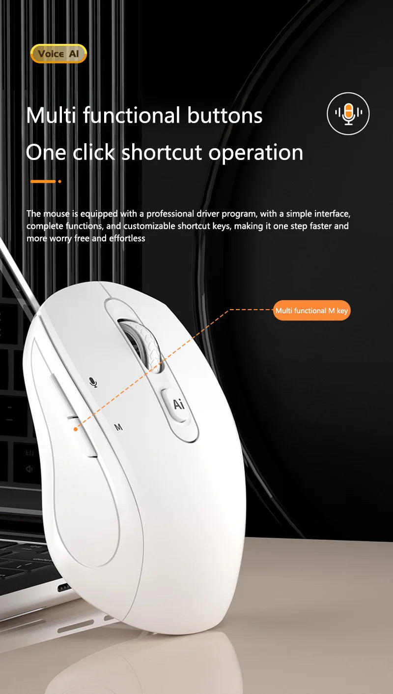 Xiaomi Intelligent Mouse Wireless Bluetooth Dual Mode Mute Rechargeable Mouse Voice Typing Translation Writing Office Universal