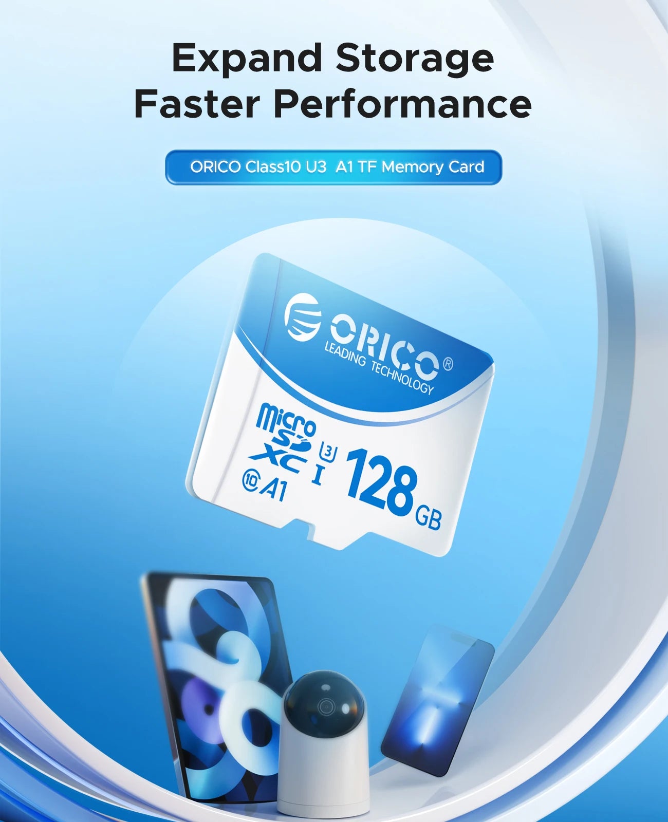 ORICO Original Memory Cards 16GB 32GB 64GB 128GB TF Memory Card A1 U3 Class10 V10 For Camera/Drone/Dash Cam High Speed SD Card