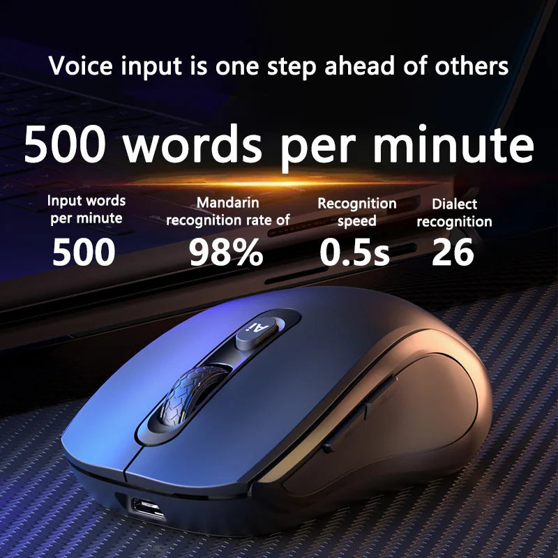 Xiaomi Intelligent Mouse Wireless Bluetooth Dual Mode Mute Rechargeable Mouse Voice Typing Translation Writing Office Universal