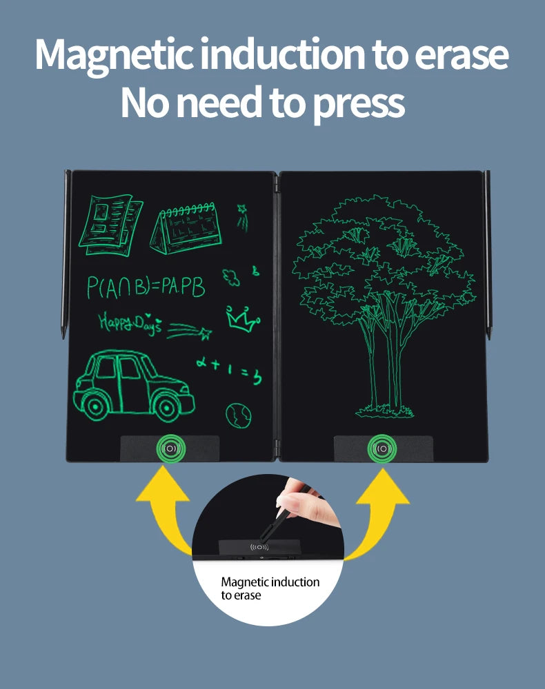 14.3-inch Folding Screen  LCD Superfine Handwriting Writing Board Meeting Magnetic to Eras Drawings Tablet Split screen