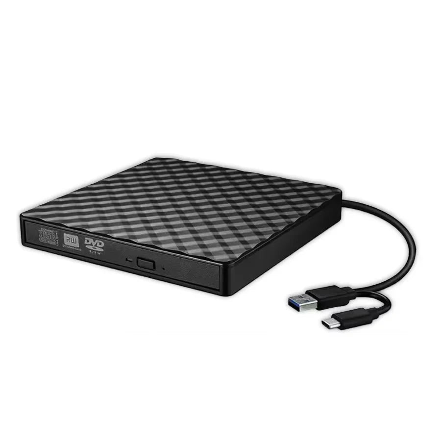 External CD DVD Optical Drives USB 3.0 Type C 2-in-1 Slim Protectable CD-RW Drive DVD-ROM Burner Player for Laptop Desktop
