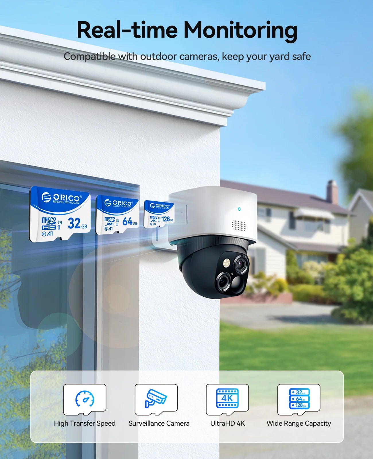 ORICO Original Memory Cards 16GB 32GB 64GB 128GB TF Memory Card A1 U3 Class10 V10 For Camera/Drone/Dash Cam High Speed SD Card