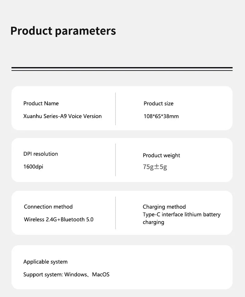 Xiaomi Intelligent Mouse Wireless Bluetooth Dual Mode Mute Rechargeable Mouse Voice Typing Translation Writing Office Universal