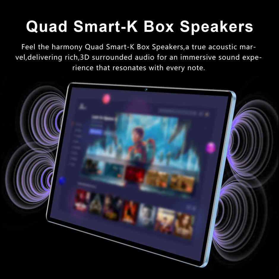 10inch Tablets High-Clear 1960*1200 Dual Camera 8-Core Processor Android 14 Tablets for Home Office Meetings 8GB+256GB