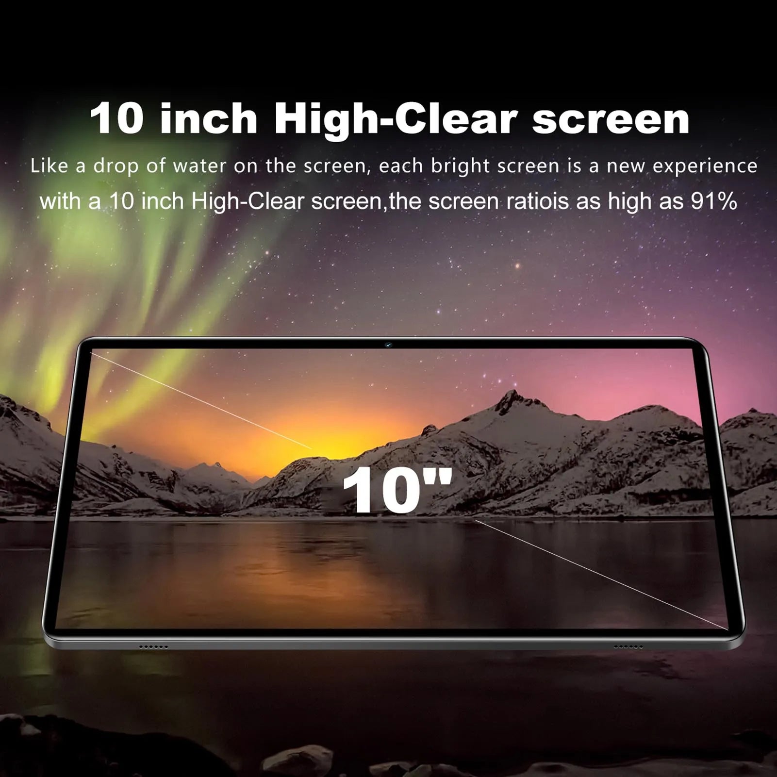 10inch Tablets High-Clear 1960*1200 Dual Camera 8-Core Processor Android 14 Tablets for Home Office Meetings 8GB+256GB