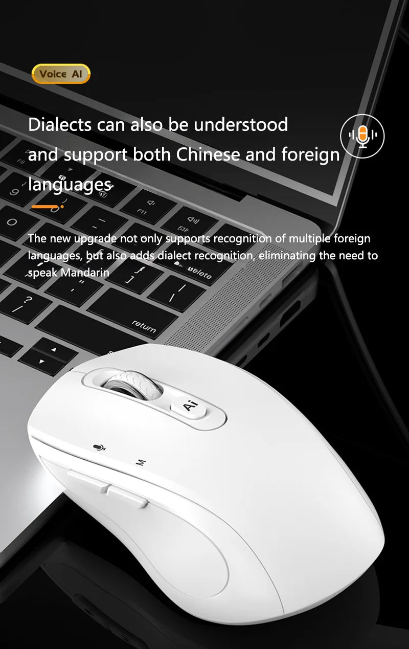 Xiaomi Intelligent Mouse Wireless Bluetooth Dual Mode Mute Rechargeable Mouse Voice Typing Translation Writing Office Universal