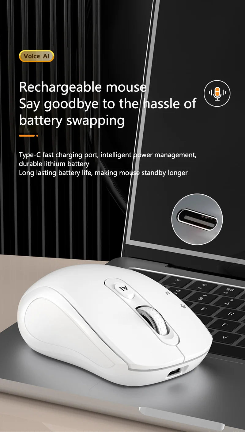Xiaomi Intelligent Mouse Wireless Bluetooth Dual Mode Mute Rechargeable Mouse Voice Typing Translation Writing Office Universal