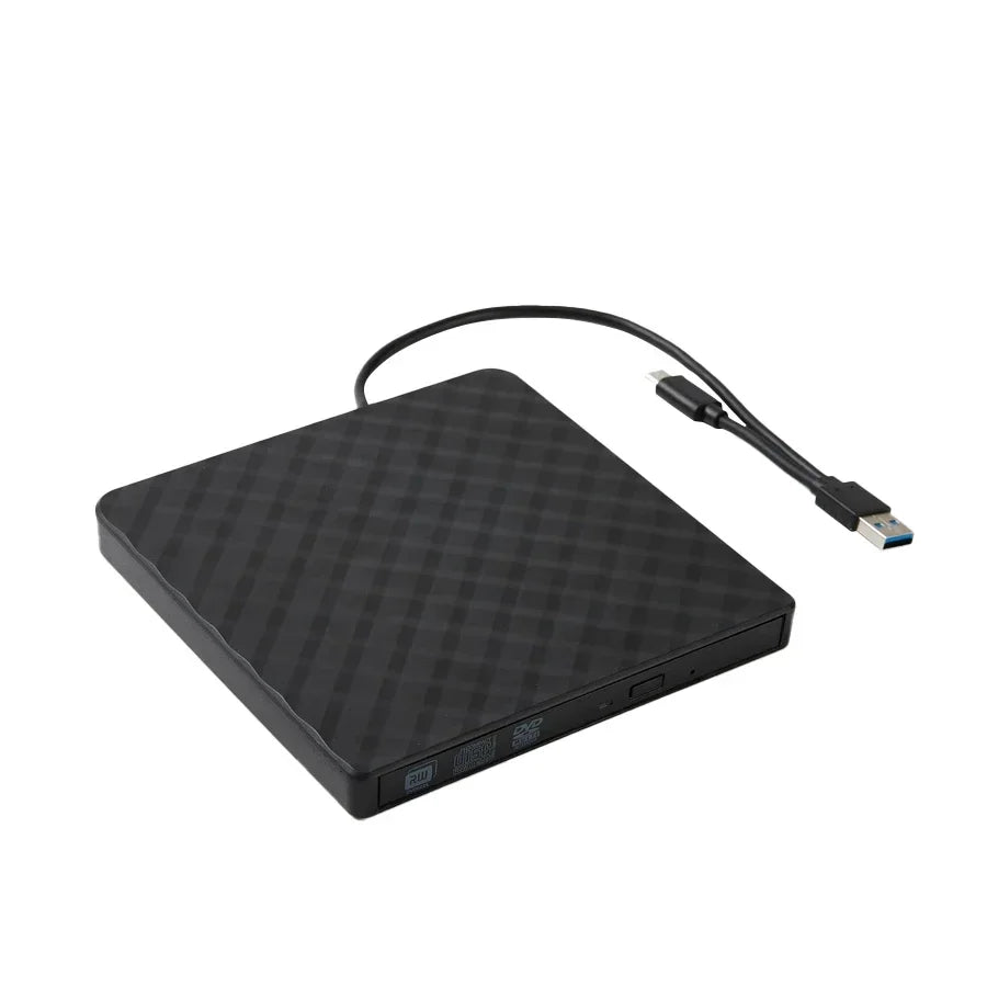 External CD DVD Optical Drives USB 3.0 Type C 2-in-1 Slim Protectable CD-RW Drive DVD-ROM Burner Player for Laptop Desktop
