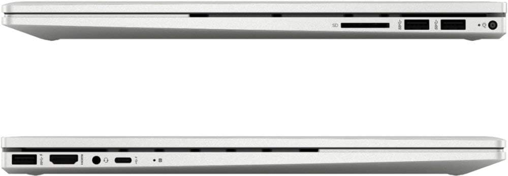 Renewed silver laptop showing slim side ports and vented profile