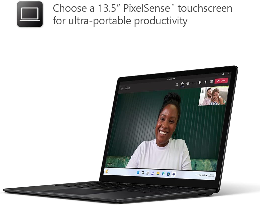 Microsoft Surface Laptop 5 Super-Thin 13.5 Inch Touchscreen Laptop - Black - Int - view 3