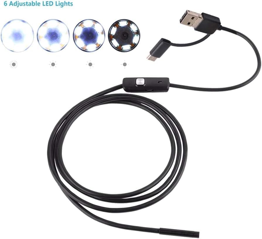 7.0/5.5 MM IP67 Waterproof Endoscope Camera 6 LEDs Adjustable USB Android Flexib - view 3