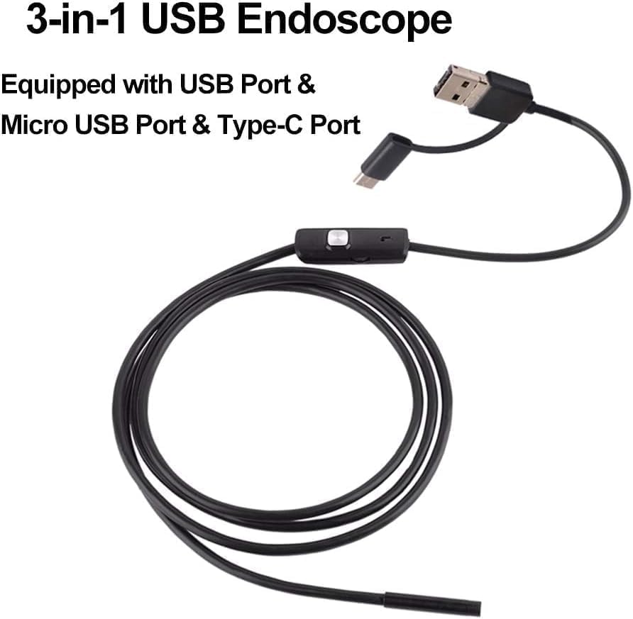 7.0/5.5 MM IP67 Waterproof Endoscope Camera 6 LEDs Adjustable USB Android Flexib - view 6