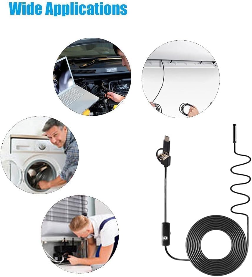 7.0/5.5 MM IP67 Waterproof Endoscope Camera 6 LEDs Adjustable USB Android Flexib - view 5