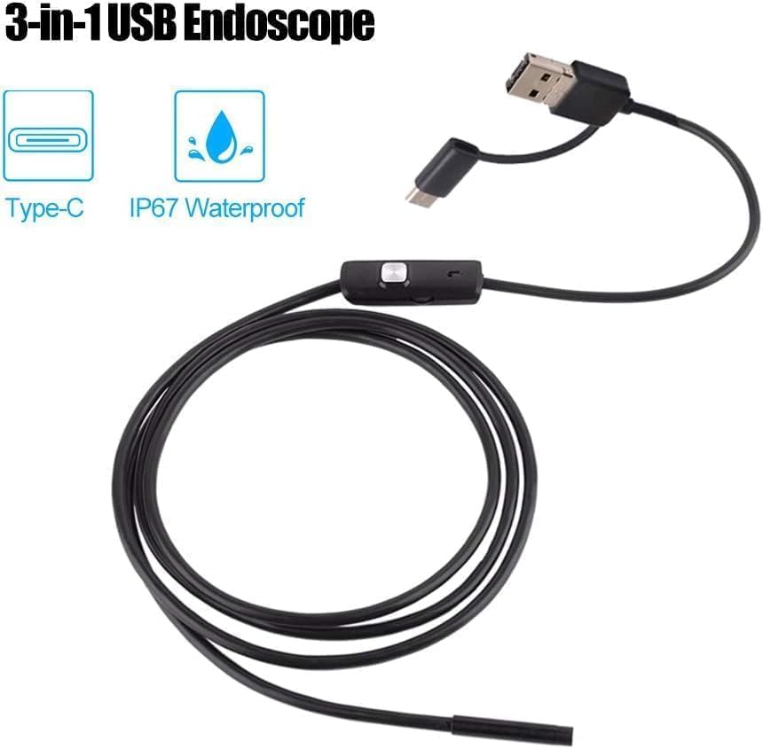 7.0/5.5 MM IP67 Waterproof Endoscope Camera 6 LEDs Adjustable USB Android Flexib - view 7