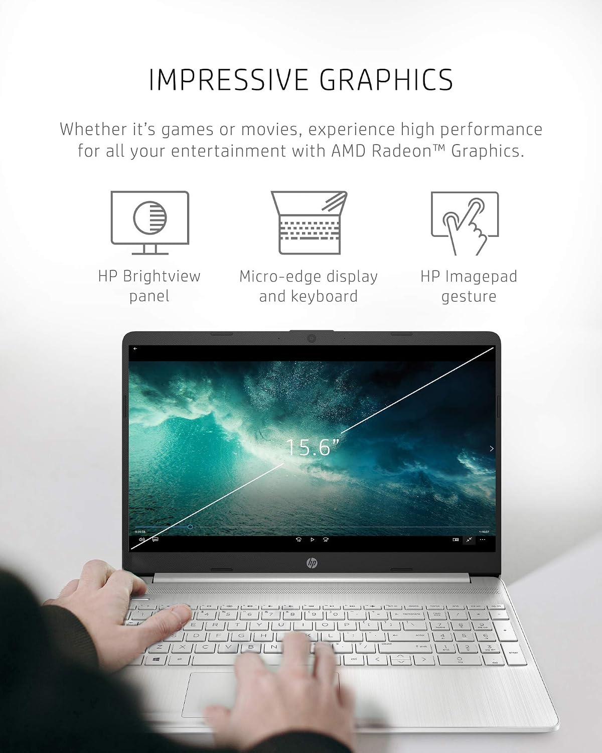 2021 HP 14 Laptop AMD Ryzen 5 5500U 8 GB RAM 256GB SSD 14 inch FHD Display Windo - view 5