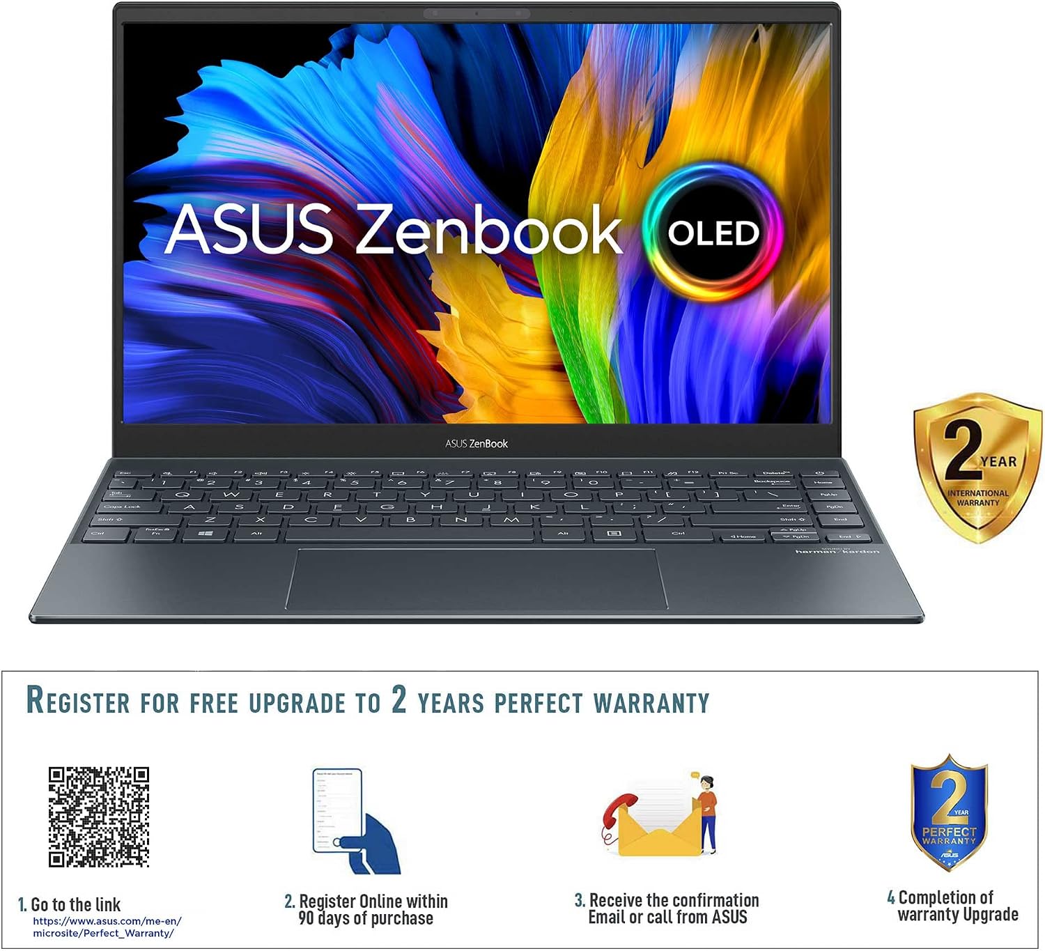 ASUS ZenBook 13 OLED UX325EA-OLED001T (Pine Grey)- 11th Gen Intel Core i7 Proces - view 3