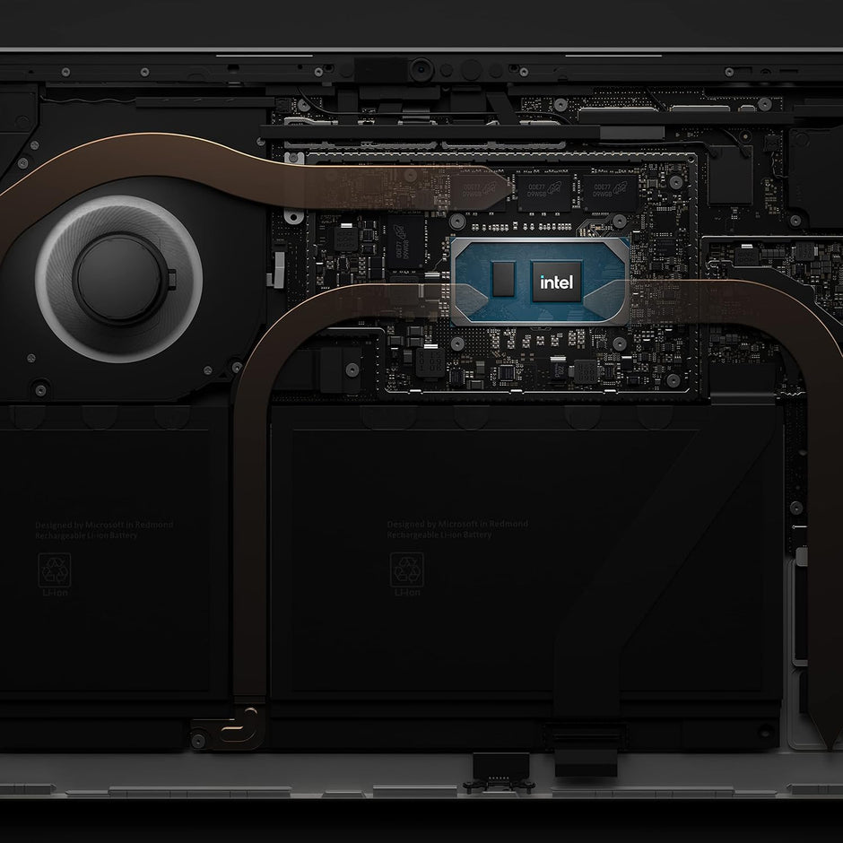 Microsoft Surface Pro 8 silver rear and accessory view