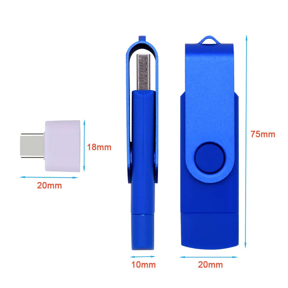USB Flash Drive OTG Pen Drive 64 GB 32 GB 16 GB 8 GB 4GB External Storage Frosted Double Application Micro USB Stick Custom Logo
