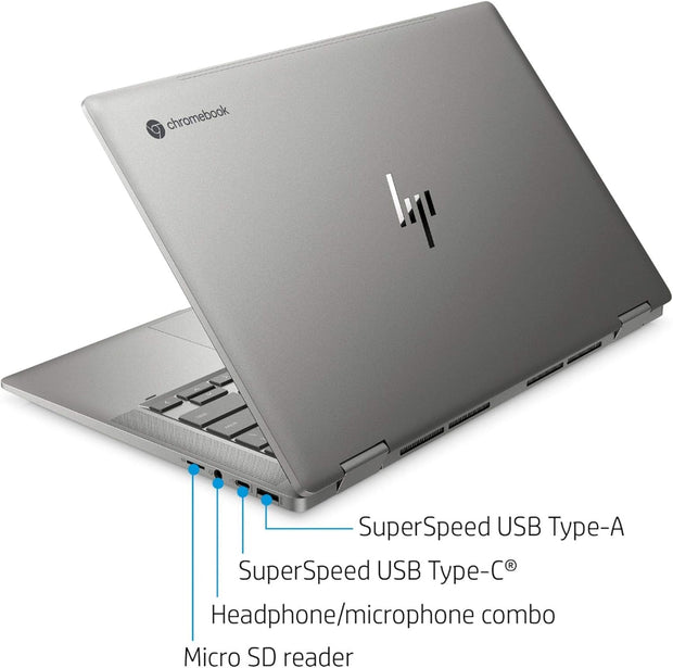 Latest HP x360 2-in-1 14-inch FHD Touchscreen Chromebook 10th Gen. Intel i3-10110U, 8GB RAM, 64GB eMMC B&O Audio WiFi 6 Backlit Keyboard Fingerprint Reader Mineral Grey