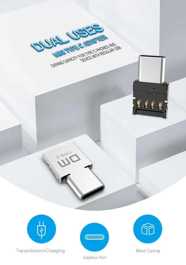 DM AD011 MINI TYPE-C Adaptor OTG function Turn normal USB into TYPE C USB flash drive