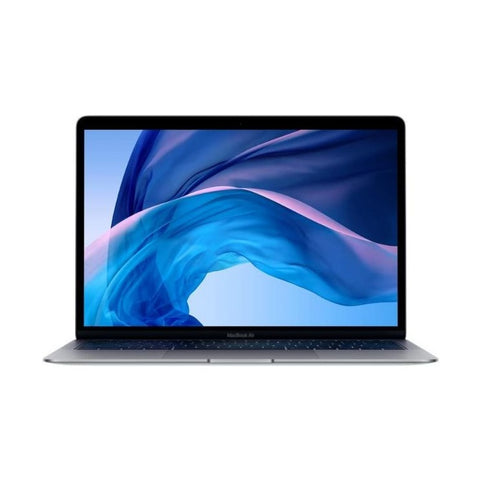 MacBook Air 13,3 Zoll Space Grey, geöffnet, sichtbare Tastatur und Display