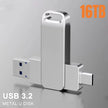 16TB Flash Drive USB 3.2 High Speed USB Transfer Type-c 2-In-1 8TB 16TB OTG Pendrive Waterproof Flash Disk For Computer