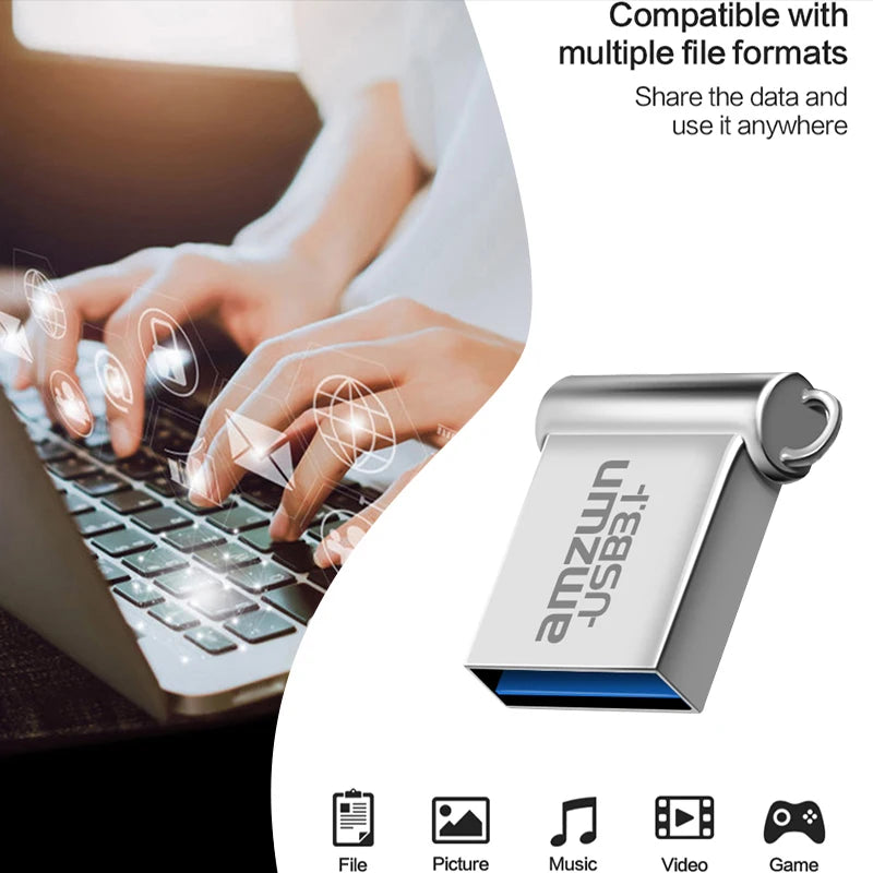 USB Flash Drive 3.1 Flash Pendrive 128GB 64GB 32GB 16GB Cle USB3.1 Metal Stick Pen Drive High Speed Super Mini Portable U Disk