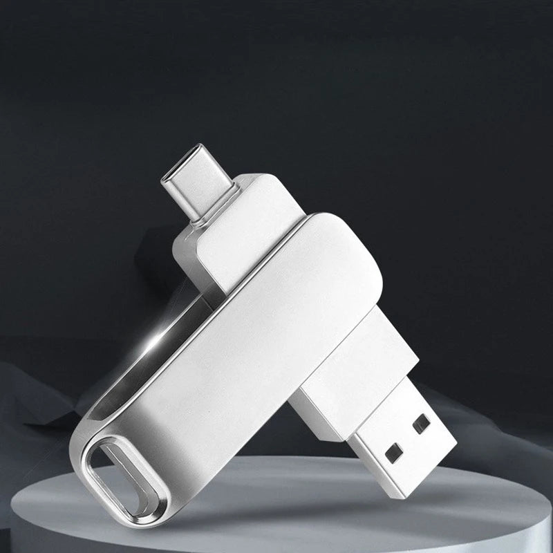 2 in 1 Usb 2.0 OTG USB-C Flash Pen Drive Metal Memory Stick flash Disk 64GB 128GB 256G USB2.0 Dual Type-C Pendrive