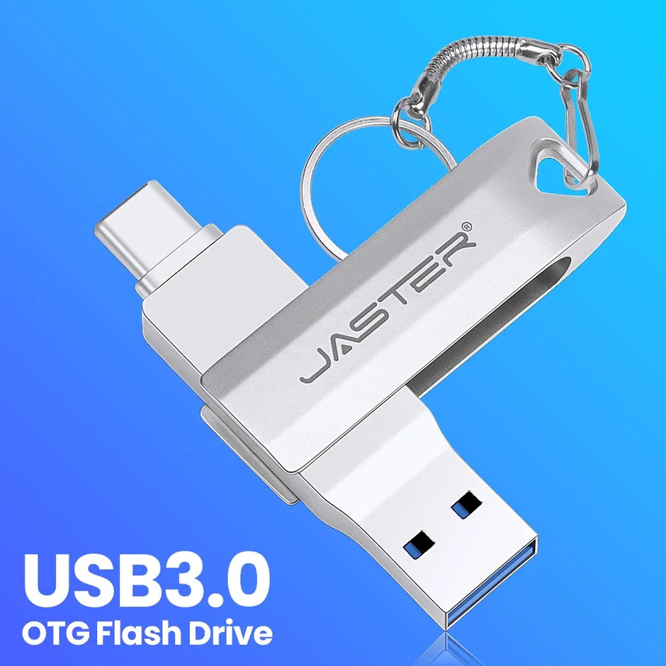 USB-C Flash Pen Drive 256GB TYPE-C USB 3.0 Flash Drive 128GB OTG Metal Memory Stick 64GB USB3.0 Creative Gift Pendrive 32GB 16GB