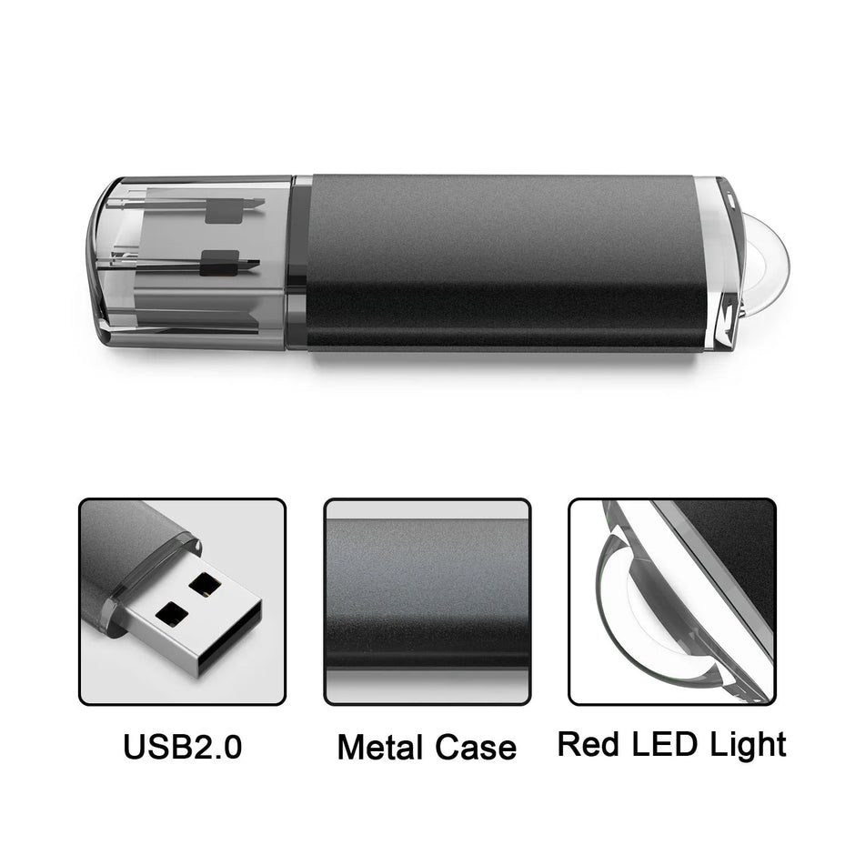 USB 2.0 Flash Drive 16G 32G 64G Pen Drive Pendrive High Speed Flash Disk Memory Stick Drives with LED Indicator