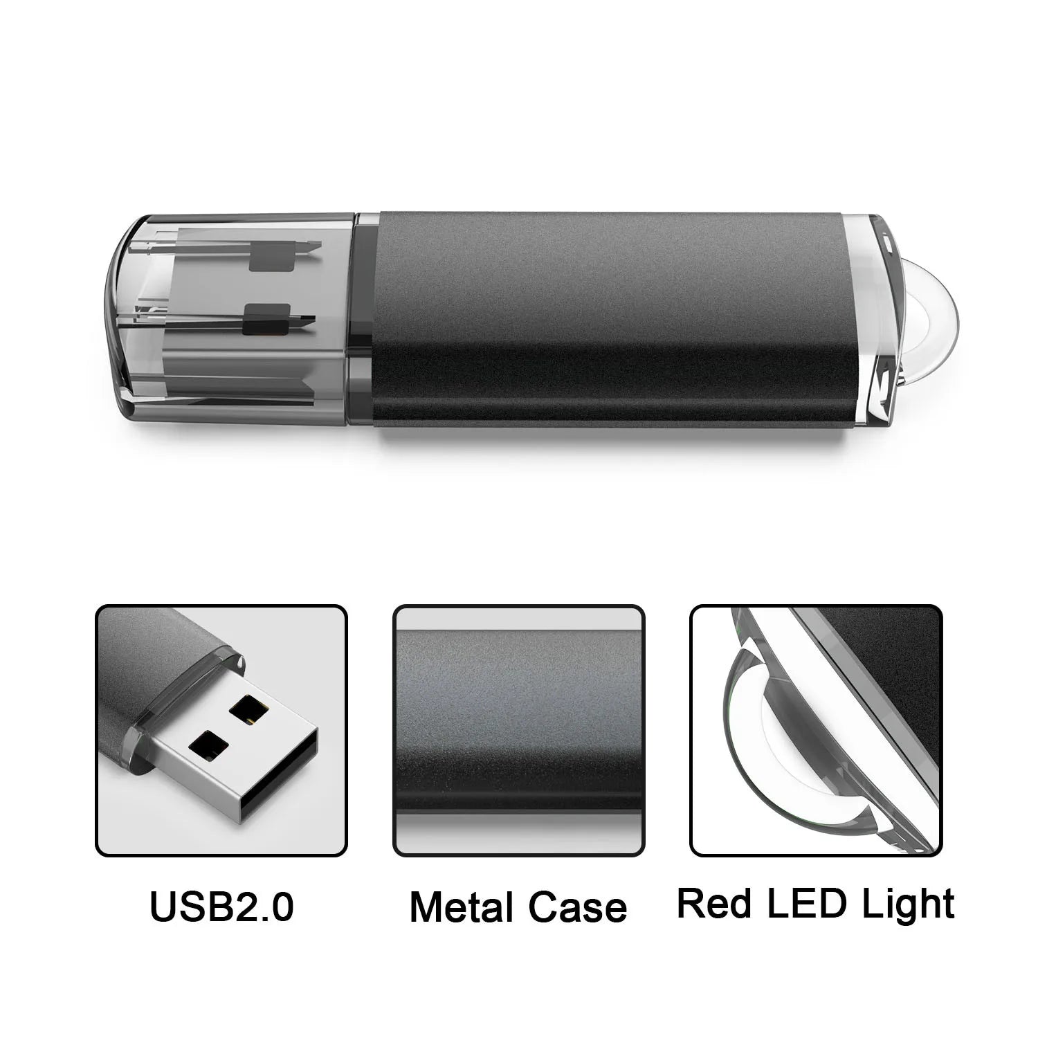 USB 2.0 Flash Drive 16G 32G 64G Pen Drive Pendrive High Speed Flash Disk Memory Stick Drives with LED Indicator