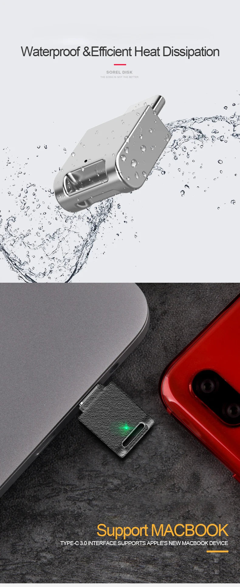 UTHAI C12 Type-C OTG USB3.0 Flash Drive USB-C Pen Drive Smart Phone Memory MINI Usb Stick 64G