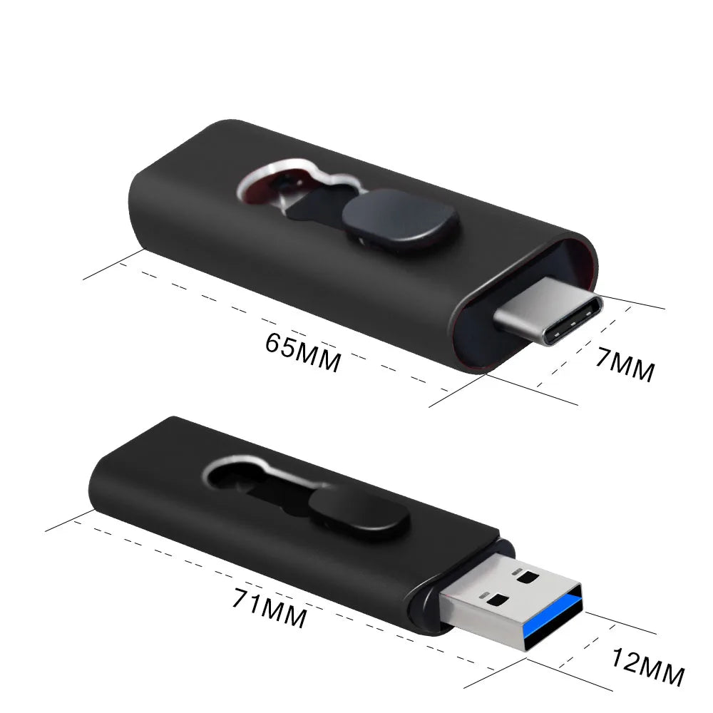UBS 3.0 OTG USB Flash Drive 64GB Pen Drive 3 in 1 Type C & Micro USB Stick 3.0 Flash Drive 64GB 128GB Pendrive 256GB 32GB