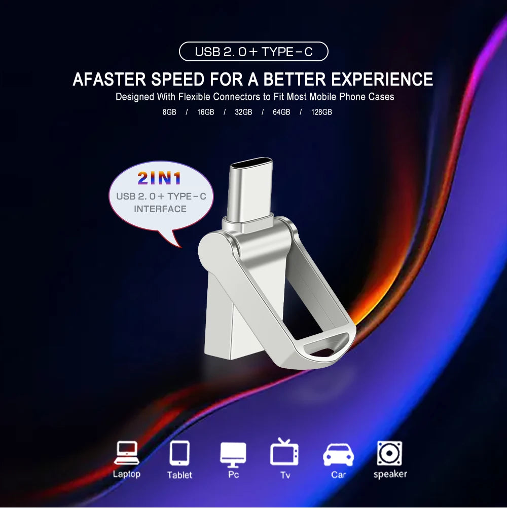 Original High Speed Type C USB Flash Drive 128GB Pendrive 64GB Mini U Disk Metal Memory Stick USB 3.0 Pen Drive