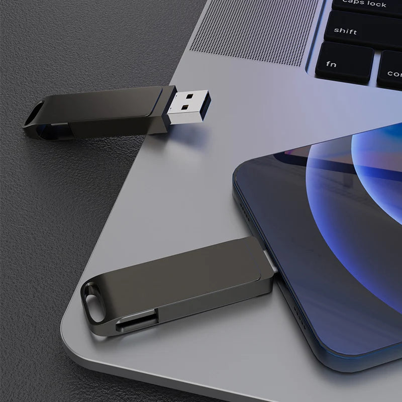 2 in 1 Usb 2.0 OTG USB-C Flash Pen Drive Metal Memory Stick flash Disk 64GB 128GB 256G USB2.0 Dual Type-C Pendrive