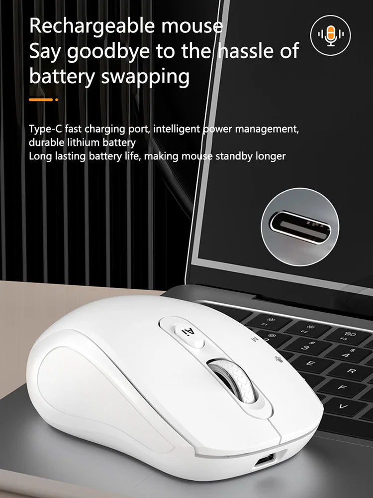 Xiaomi Intelligent Mouse Wireless Bluetooth Dual Mode Mute Rechargeable Mouse Voice Typing Translation Writing Office Universal