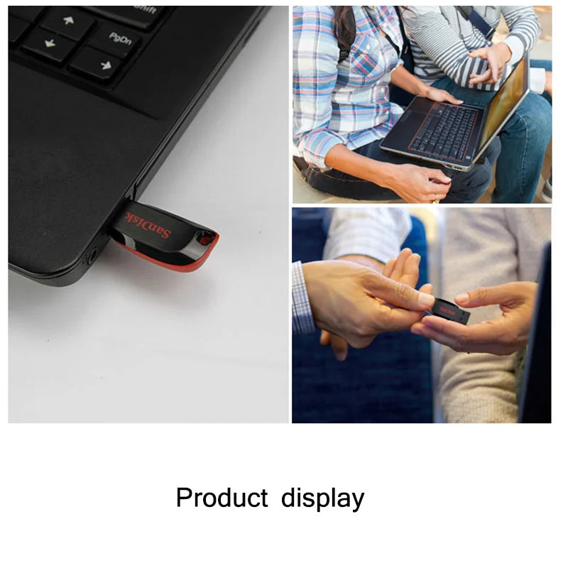 100% Original SanDisk CZ50 USB Flash Drive 16GB 32GB 64GB USB 2.0 Pendrive Memory Stick Mini U Disk Pen Drive for Desktop Laptop