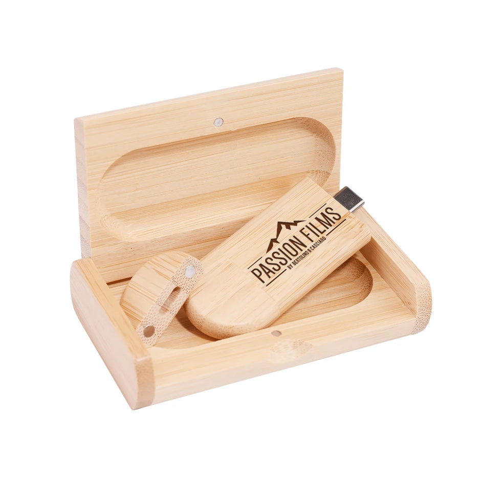 TYPE-C 2 in 1 Wooden USB Flash Drive 128GB Free Custom Logo Memory Stick 64GB 100% Real Capacity Pen Drive 32GB Wedding Gift