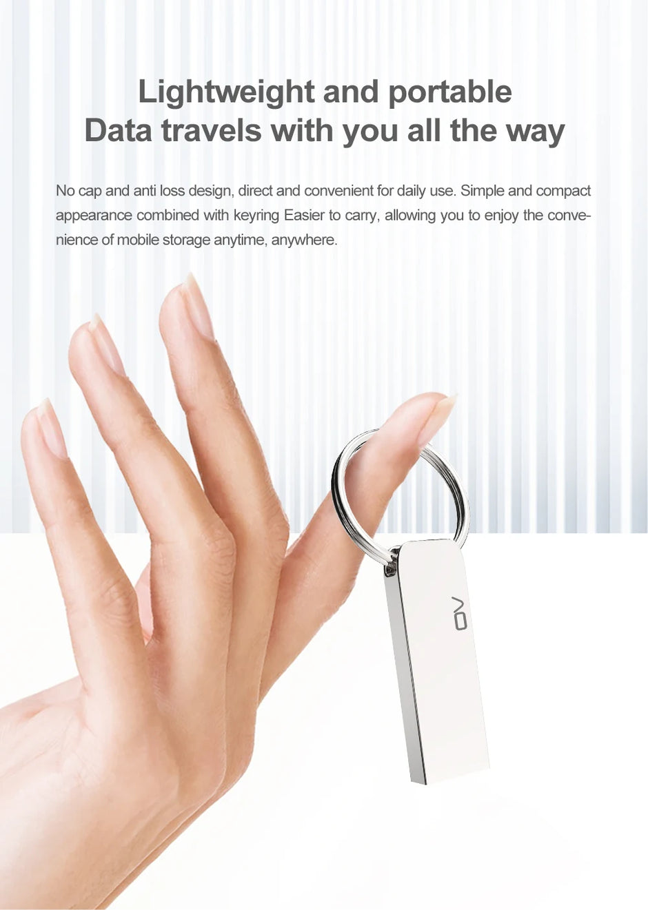 OV Original Portable Metal USB2.0 Flash Memory Drive 8GB 16GB 32GB 64GB Pendrive USB Stick Mini U Disk On Keys Ring UDP Package