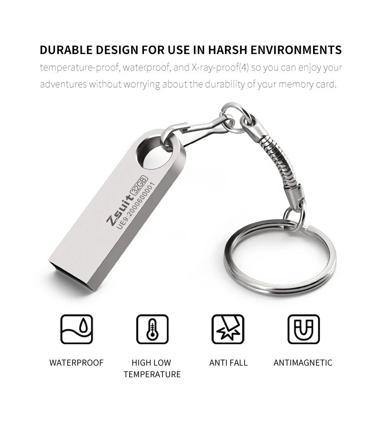 Metal USB 2.0/3.0 Flash Drive 128GB 256G Waterproof Pendrive 32G Usb Memory Stick 64GB USB Flash Drive Custom Logo Free Delivery