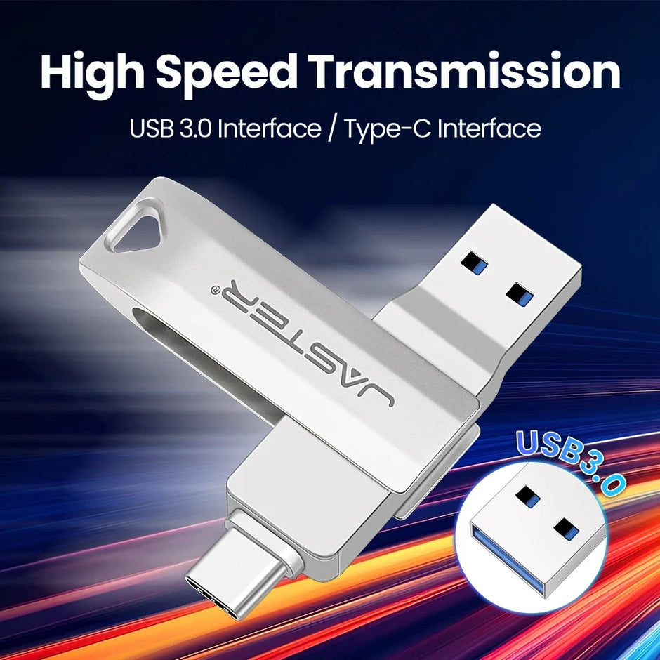USB-C Flash Pen Drive 256GB TYPE-C USB 3.0 Flash Drive 128GB OTG Metal Memory Stick 64GB USB3.0 Creative Gift Pendrive 32GB 16GB