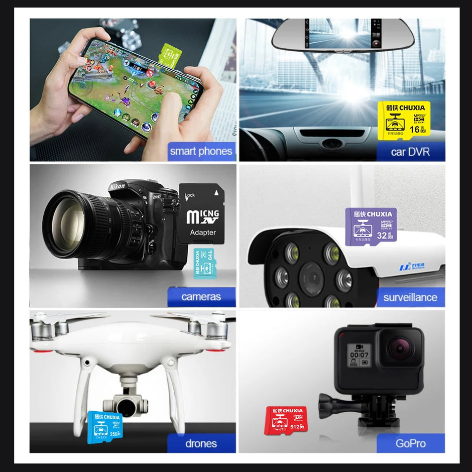New Original Memory Card 64GB High Speed 128GB 32GB 256GB 16GB Flash Card for Mobile Phone Computer Sport Camcorder SD/TF Card